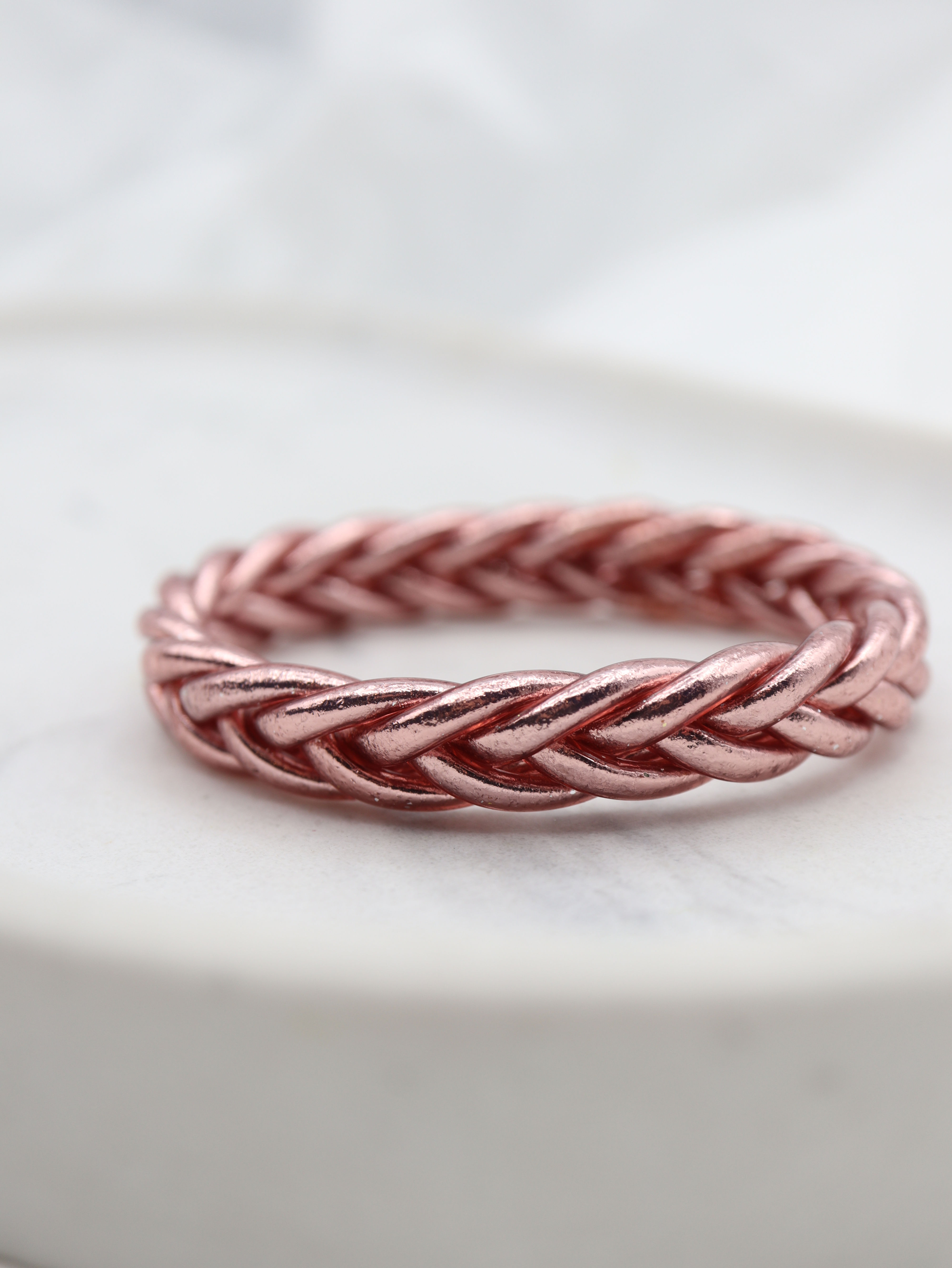 Jonc Bouddhiste - rose gold - tressé