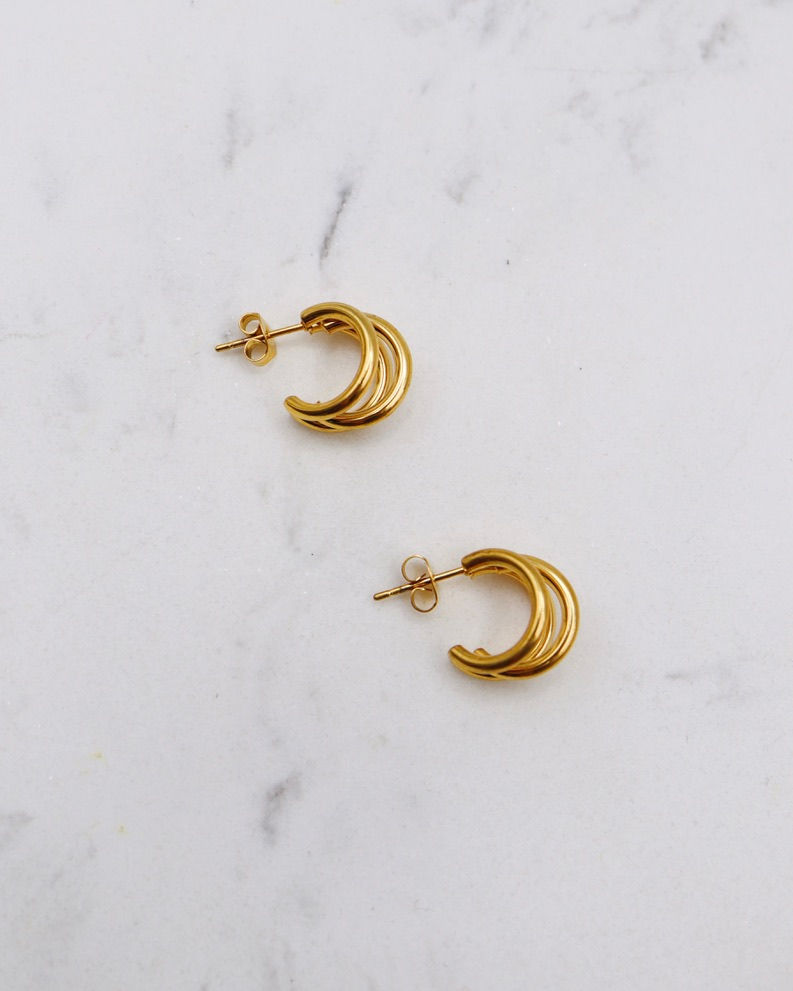 Miniature : Boucles d'oreilles - Acier inoxydable - Trio