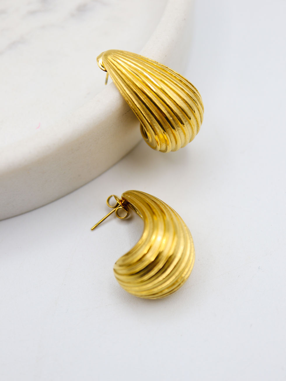 Thumbnail: Boucles d'oreille - acier inoxydable - Andrea gold