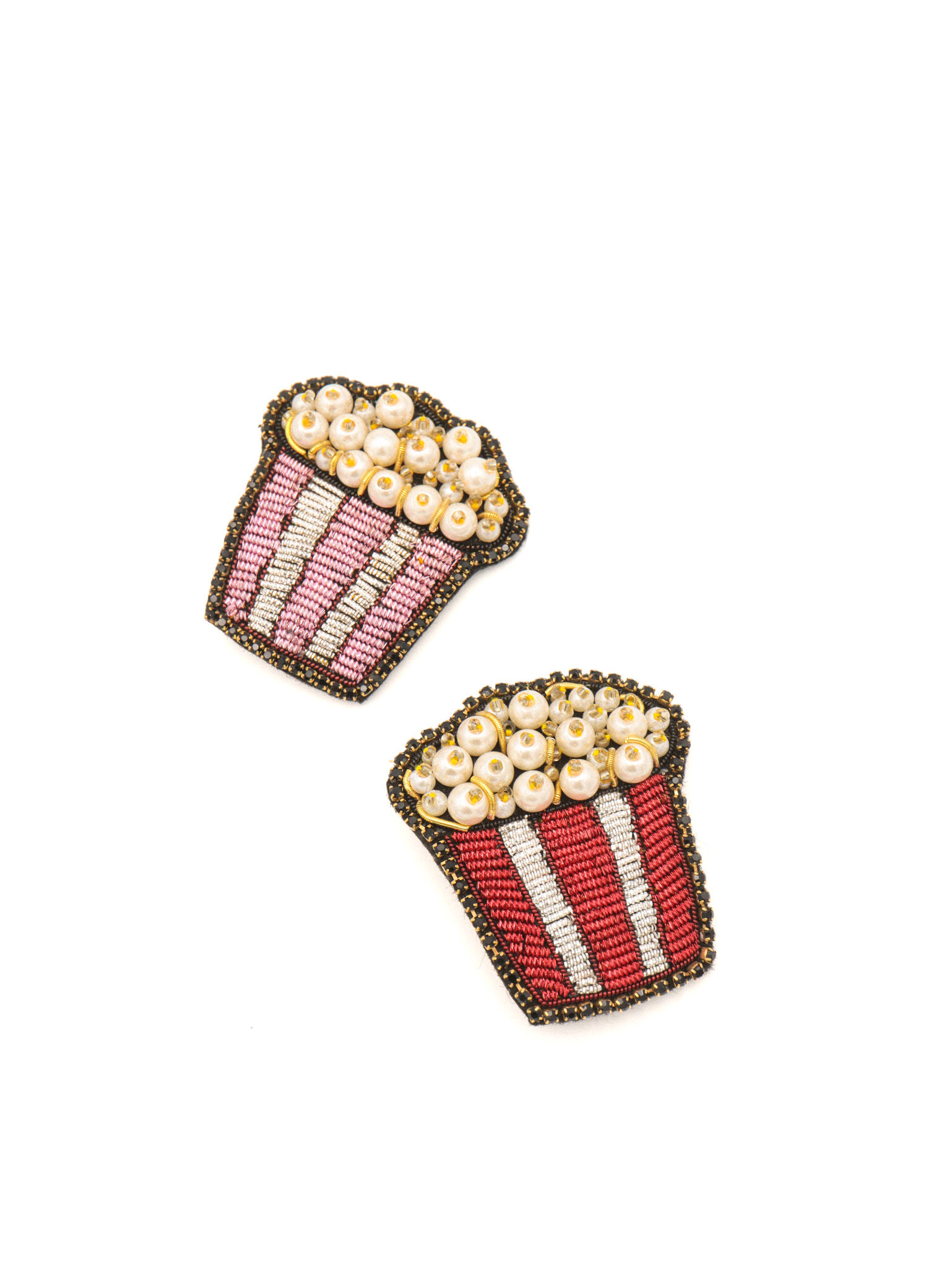 Broche - Tissée - Popcorn