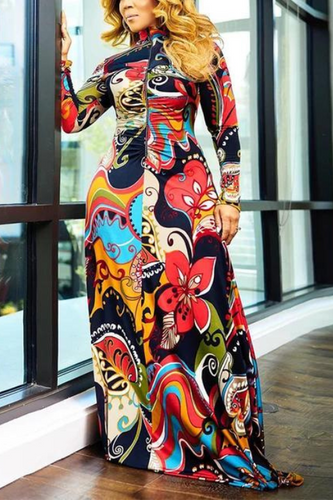 Long Sleeve Front Zipper Elegant Maxi Dress | MTP Boutique