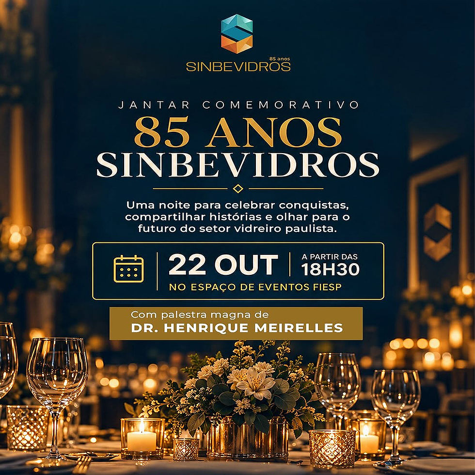 Sinbevidros comemora 85 anos no espaço de eventos FIESP
