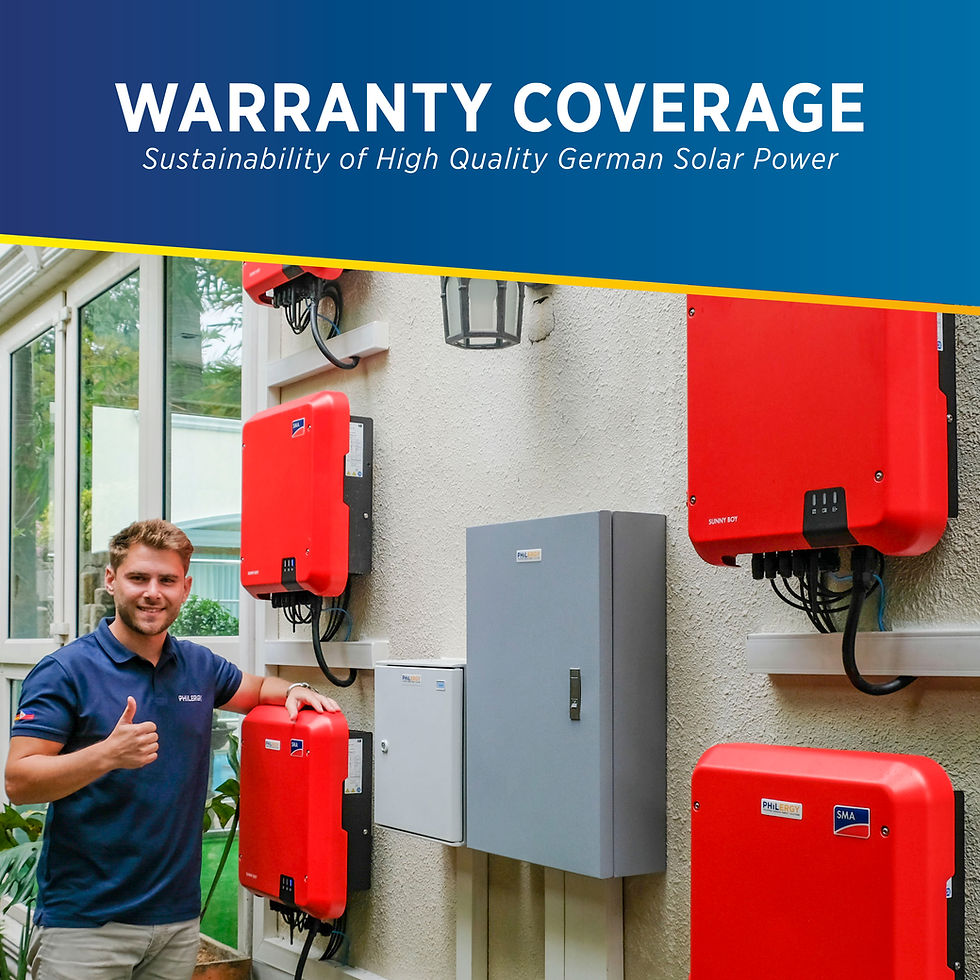 PHILERGY German Solar for homes and businesses - Warranty Coverage - High quality installer for solar power systems and top rated panel packages for residential, commercial and industrial roofs in the Philippines