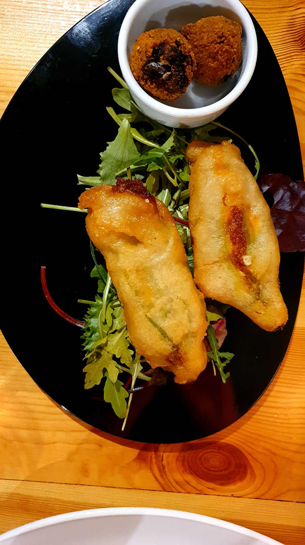 Fiori di Zucca and Bocconcini di Melanzane fritti