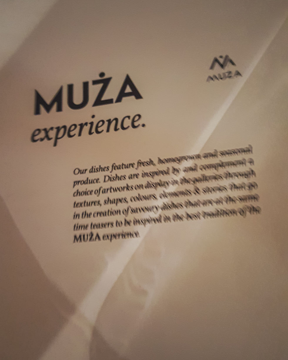 MUZA Restaurant booklet page