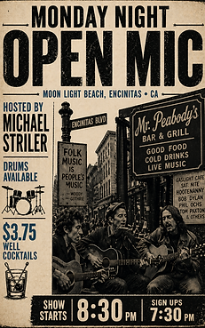 Open Mic at Mr. Peabody's Bar and Grill Encinitas
