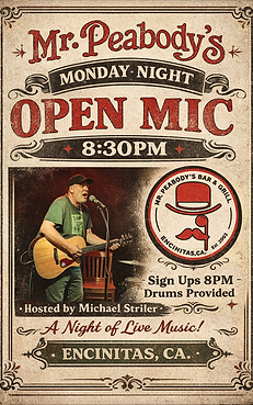 Mr. Peabody's Encinitas Monday Night Open Mic