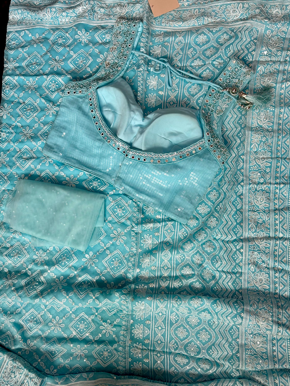 थंबनेल: Designer Saree Blouse Set