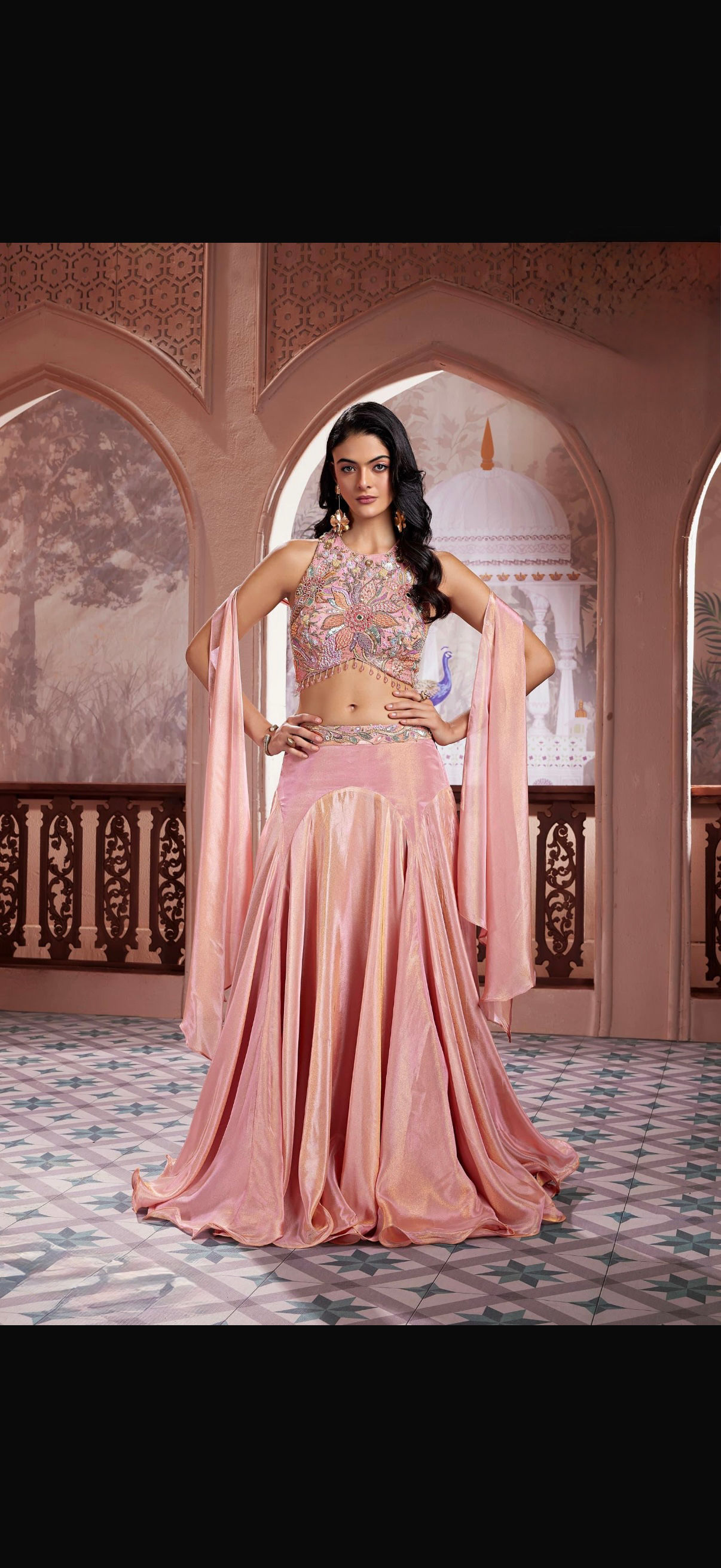 Tissue Silk Designer Lehenga Set 