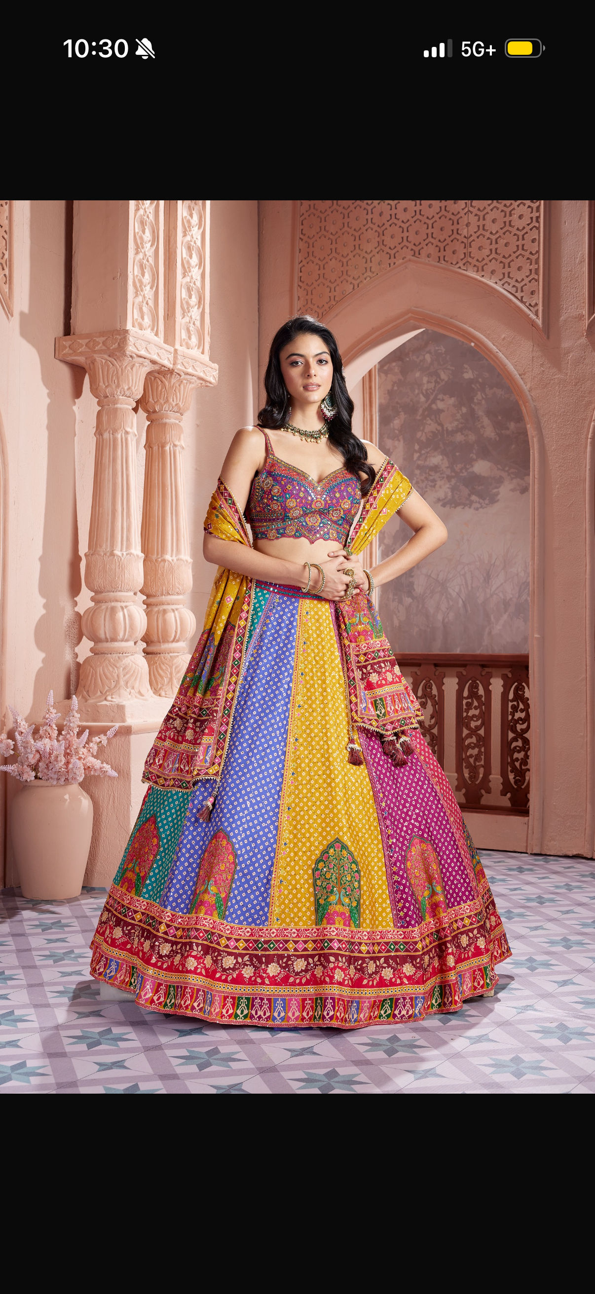 Multicolor Crepe Silk Designer Lehenga Set With Sequin Work
