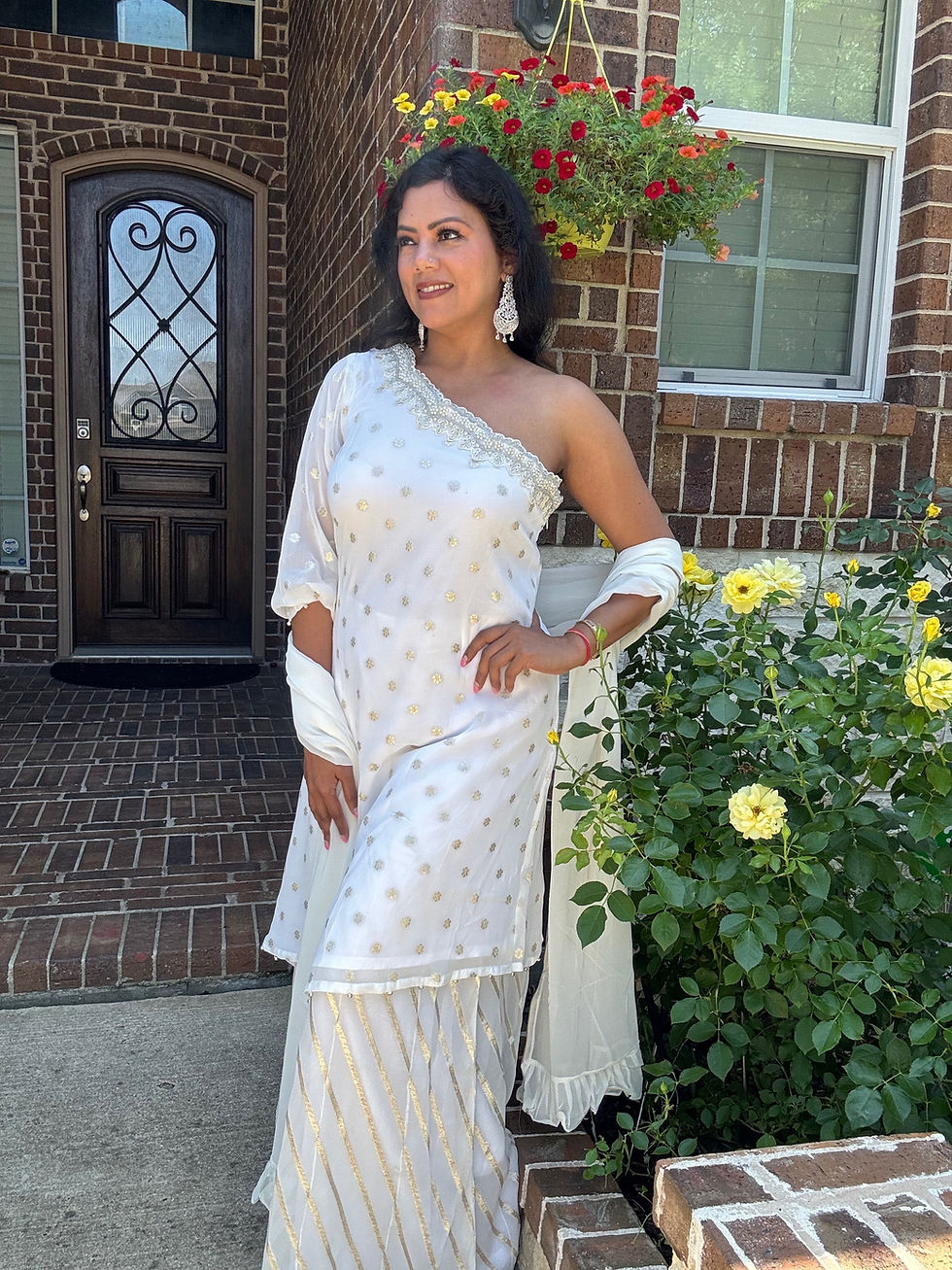 Thumbnail: Single shoulder Kurti and palazzo set