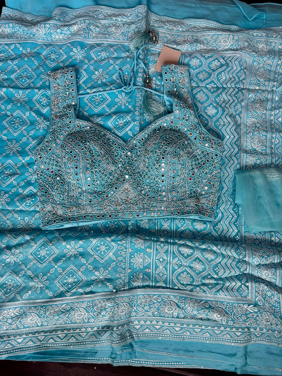 Thumbnail: Designer Saree Blouse Set