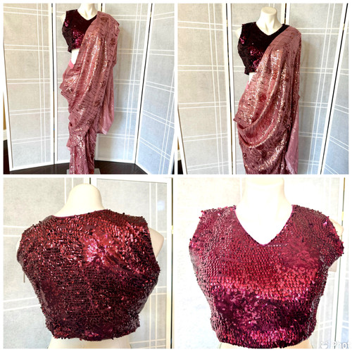 Ready to wear sequin saree prestitched Tassels By Renu