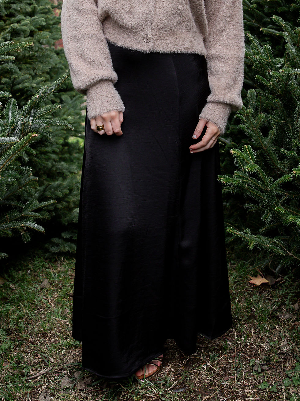 black skirt detail view