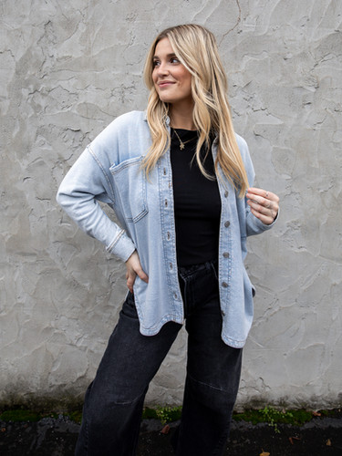 All Day Denim Jacket Z Supply | Washed Indigo | Hollie Ray Boutique