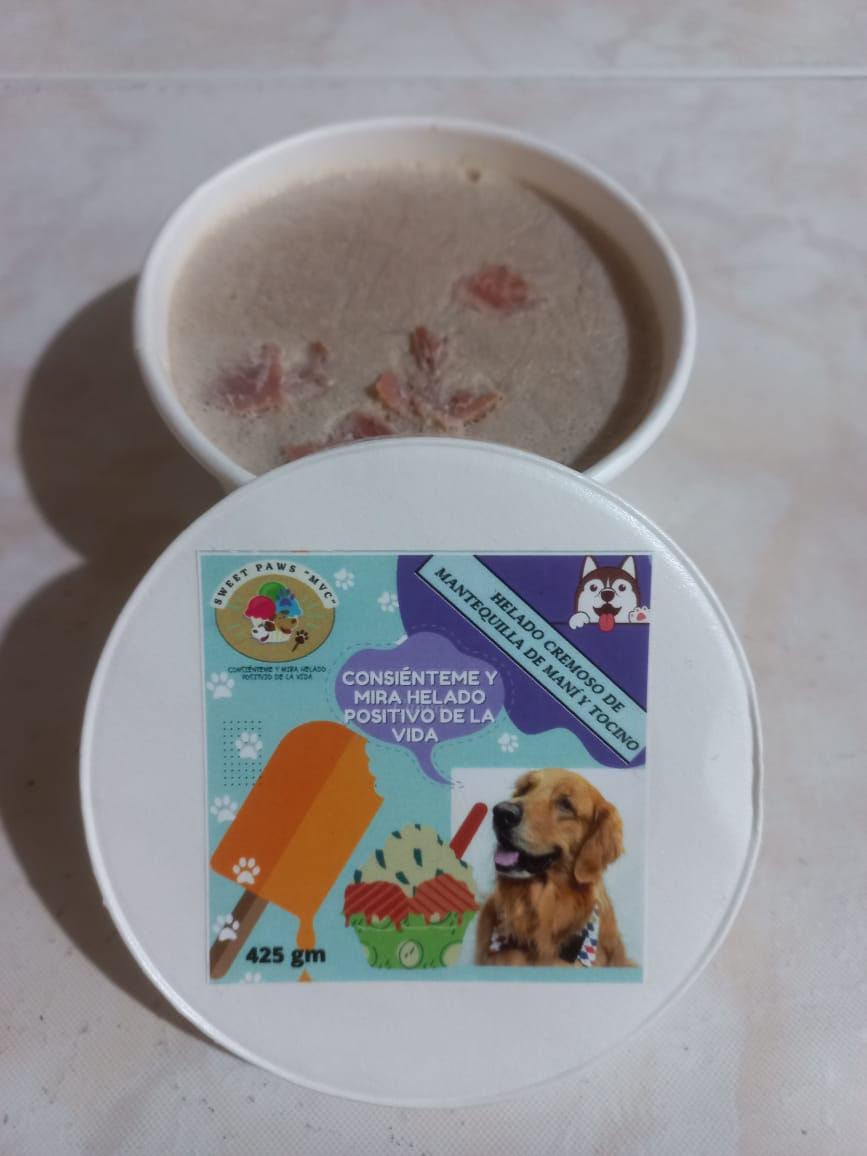 HELADO CREMOSO DE MANTEQUILLA DE MANÍ Y TOCINO