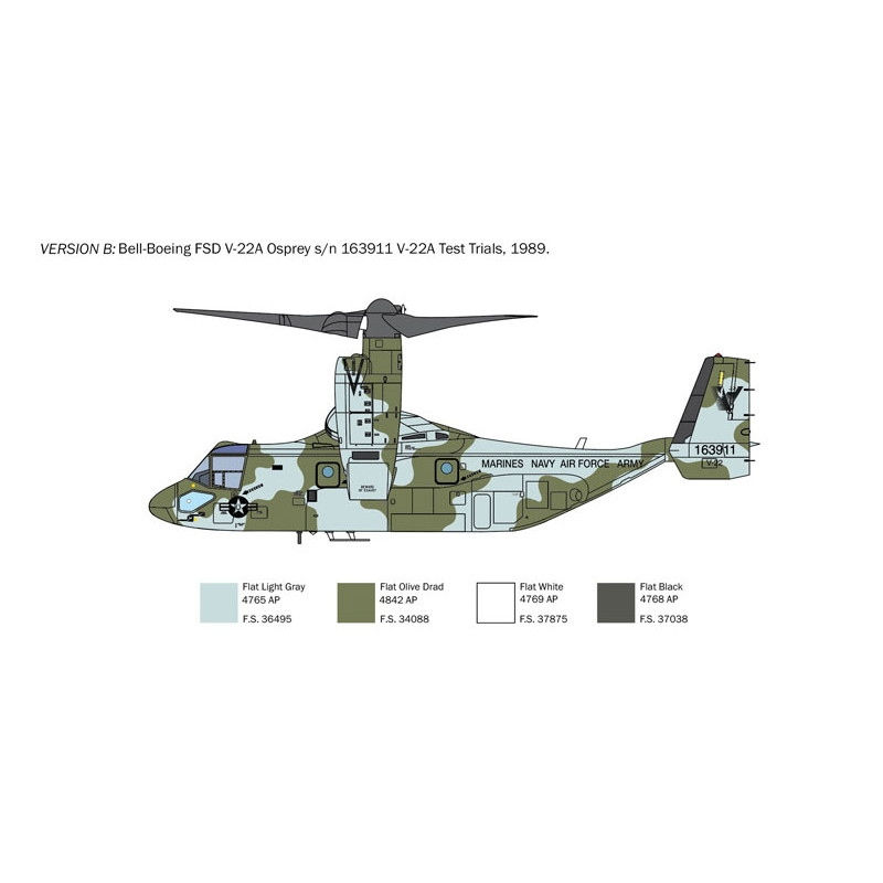 サムネイル： イタレリ タミヤ 1/72 飛行機シリーズ No.1463 アメリカ軍 V-22A オスプレイ プラモデル 37194