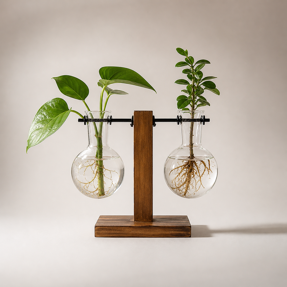 Miniatura: Terrário Hidropônico em Garrafa de Vidro