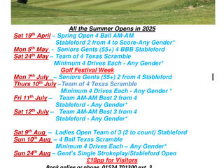 Results of Team of 4, 3 to count Festival Open on Saturday 12th July