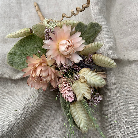 Corsage of dried flowers