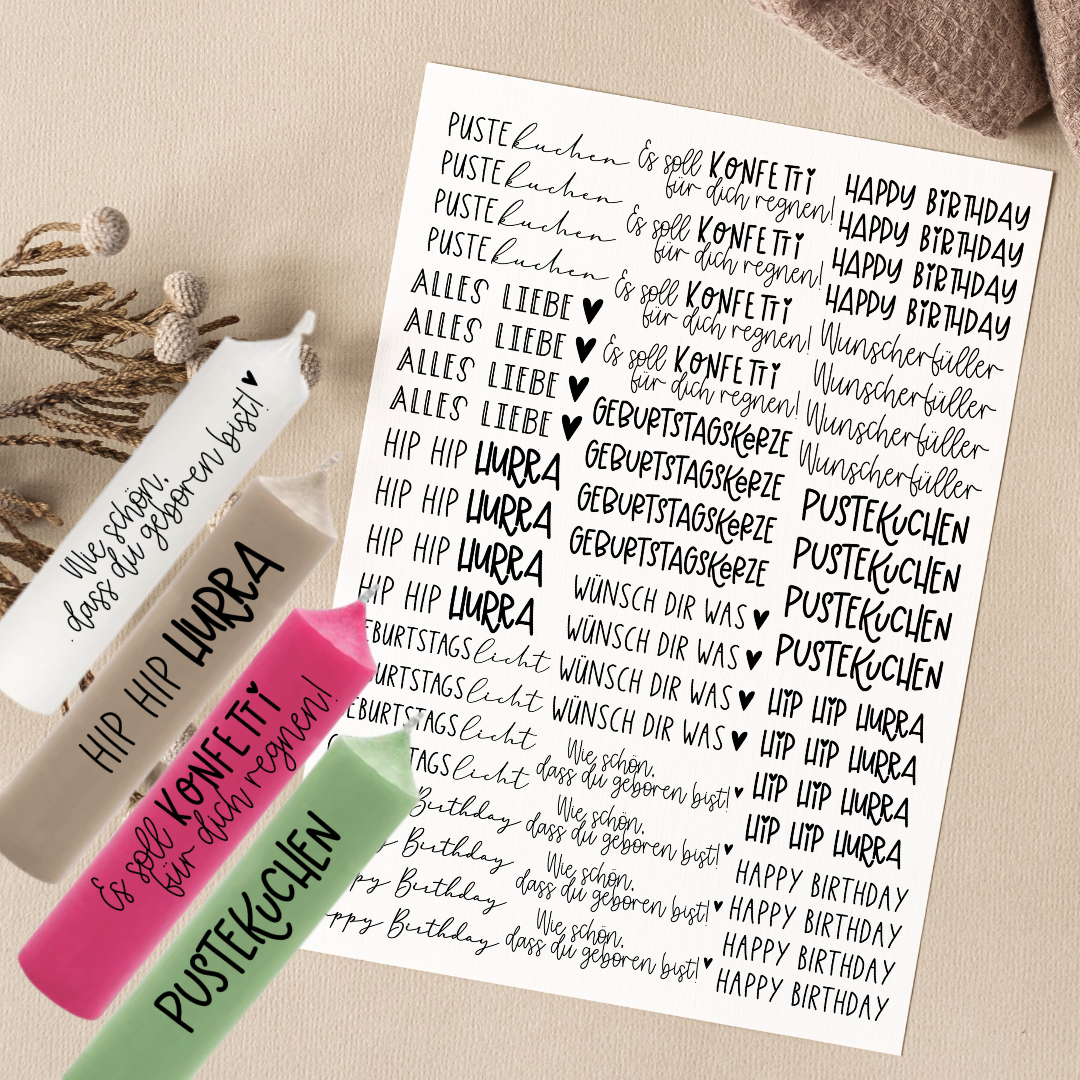 Kerzentattoo "Geburtstag für kurze Kerzen"