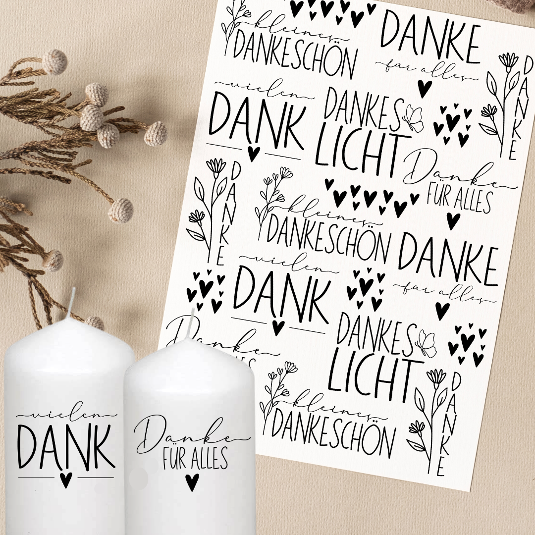 Kerzentattoo "Danke für Stumpenkerzen"