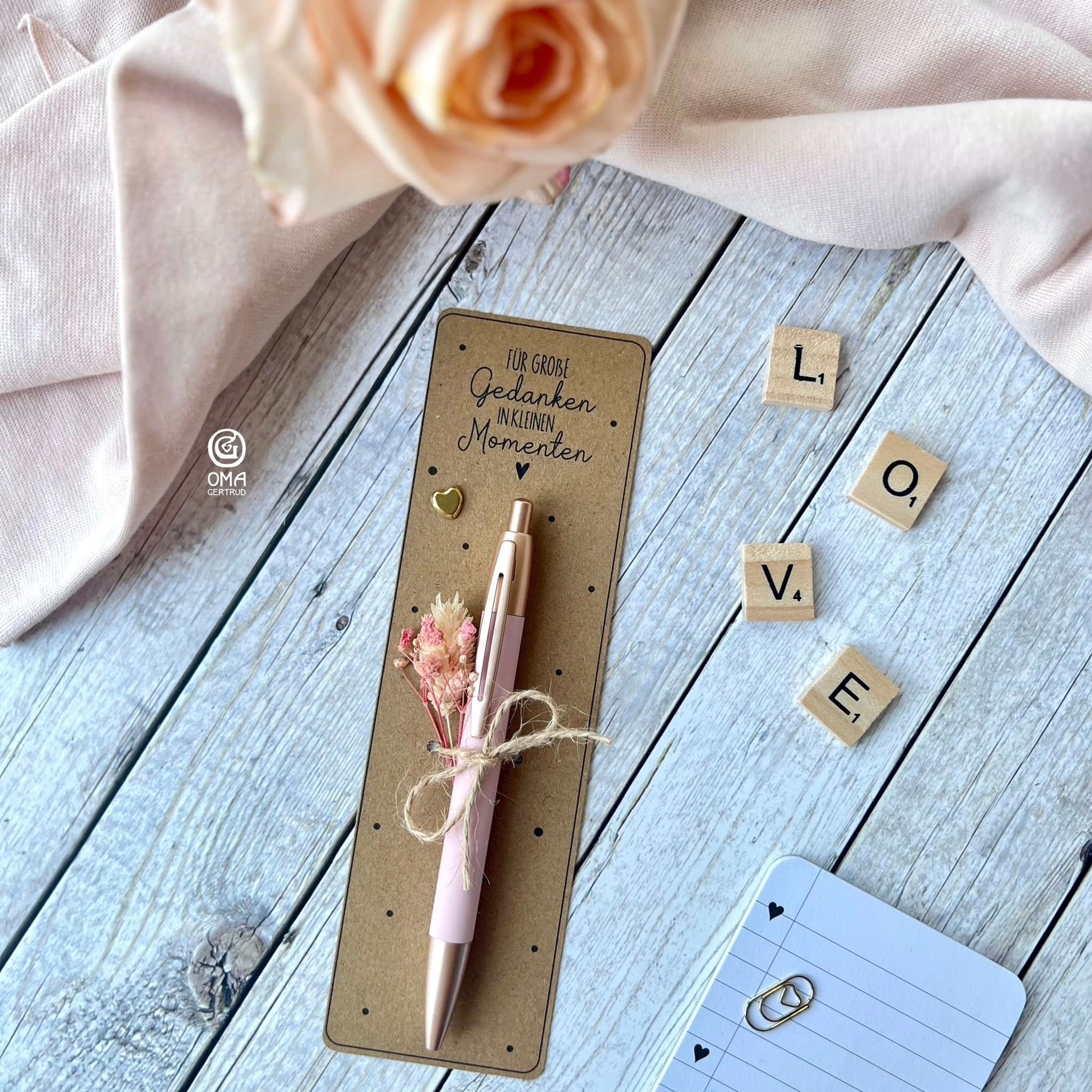 Druckvorlage für Stifte "Große Gedanken in kleinen Momenten"