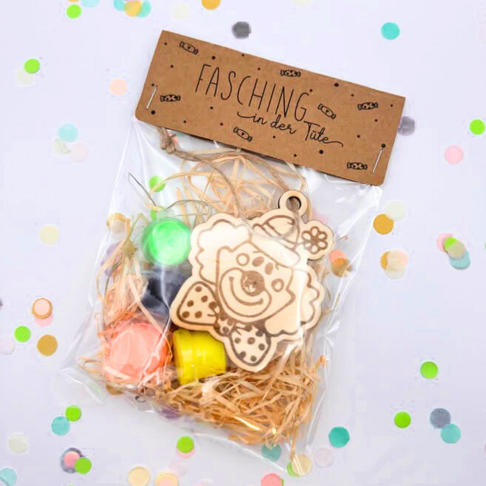 Miniaturbild: Druckvorlage "Tütenverschluss Fasching in der Tüte"