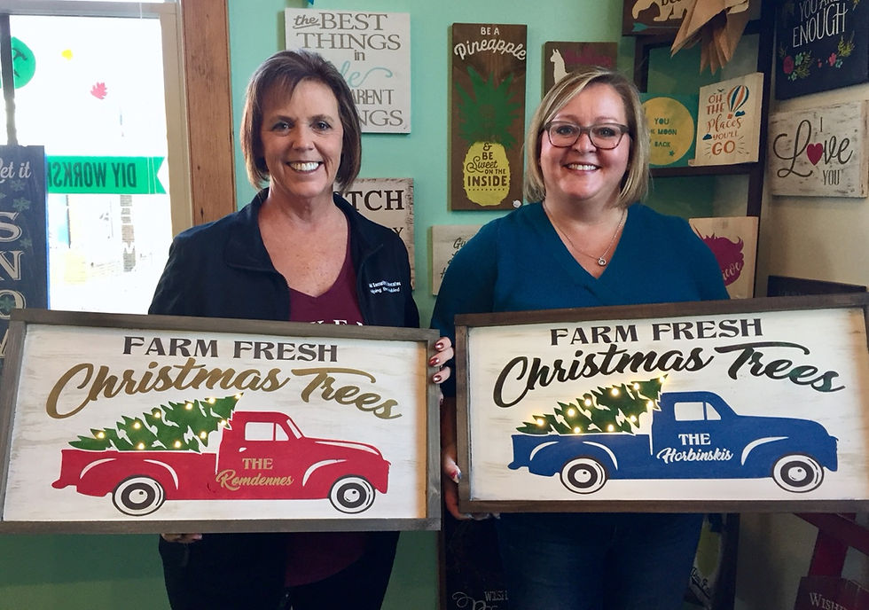 Thumbnail: Take and Make - Lighted Christmas Tree Truck Sign - Farm Fresh Christmas Trees