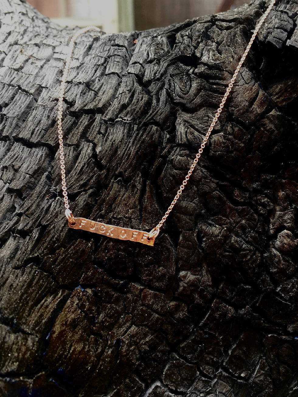 Thumbnail: 14k rose gold F*#k Off necklace