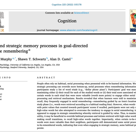 Serial and strategic memory processes in goal-directed selective remembering