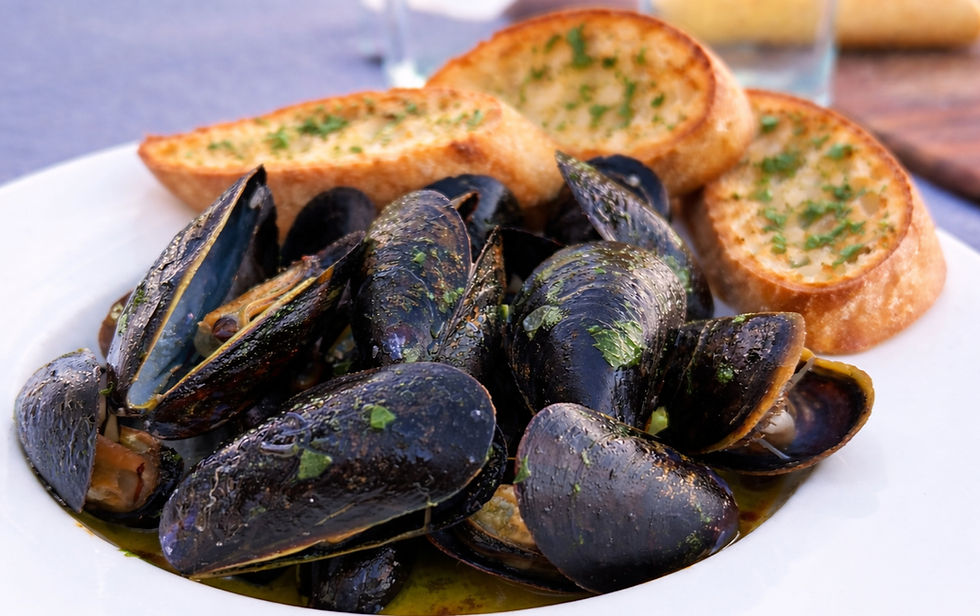 Savory Garlic Butter Mussels with Chardonnay and Cream Recipe