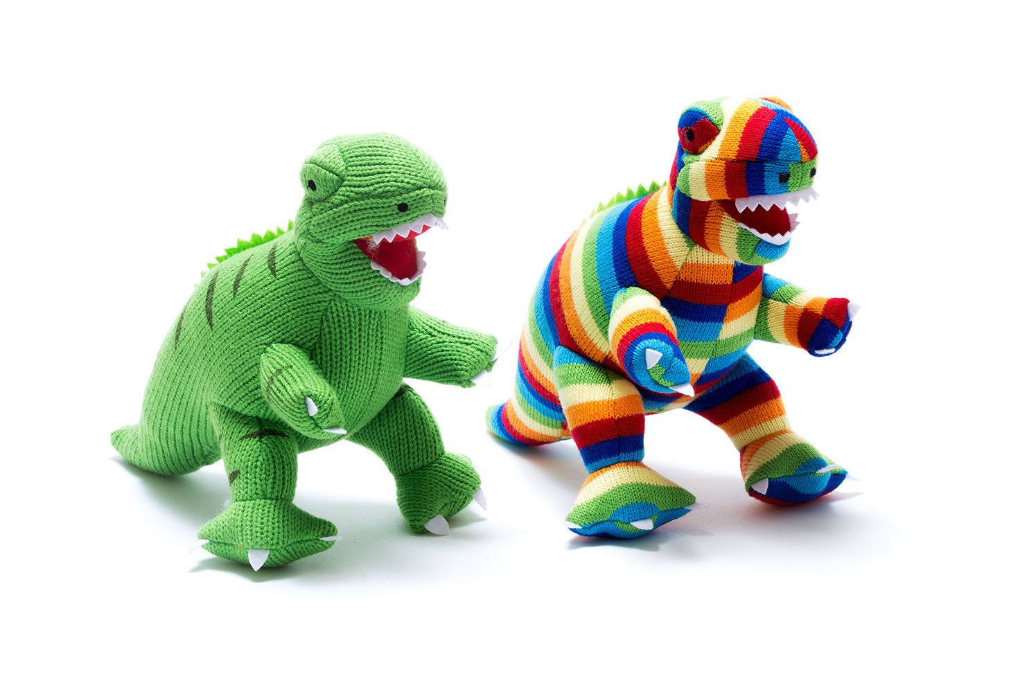 Green Knitted T Rex Dinosaur Kids Soft Toy