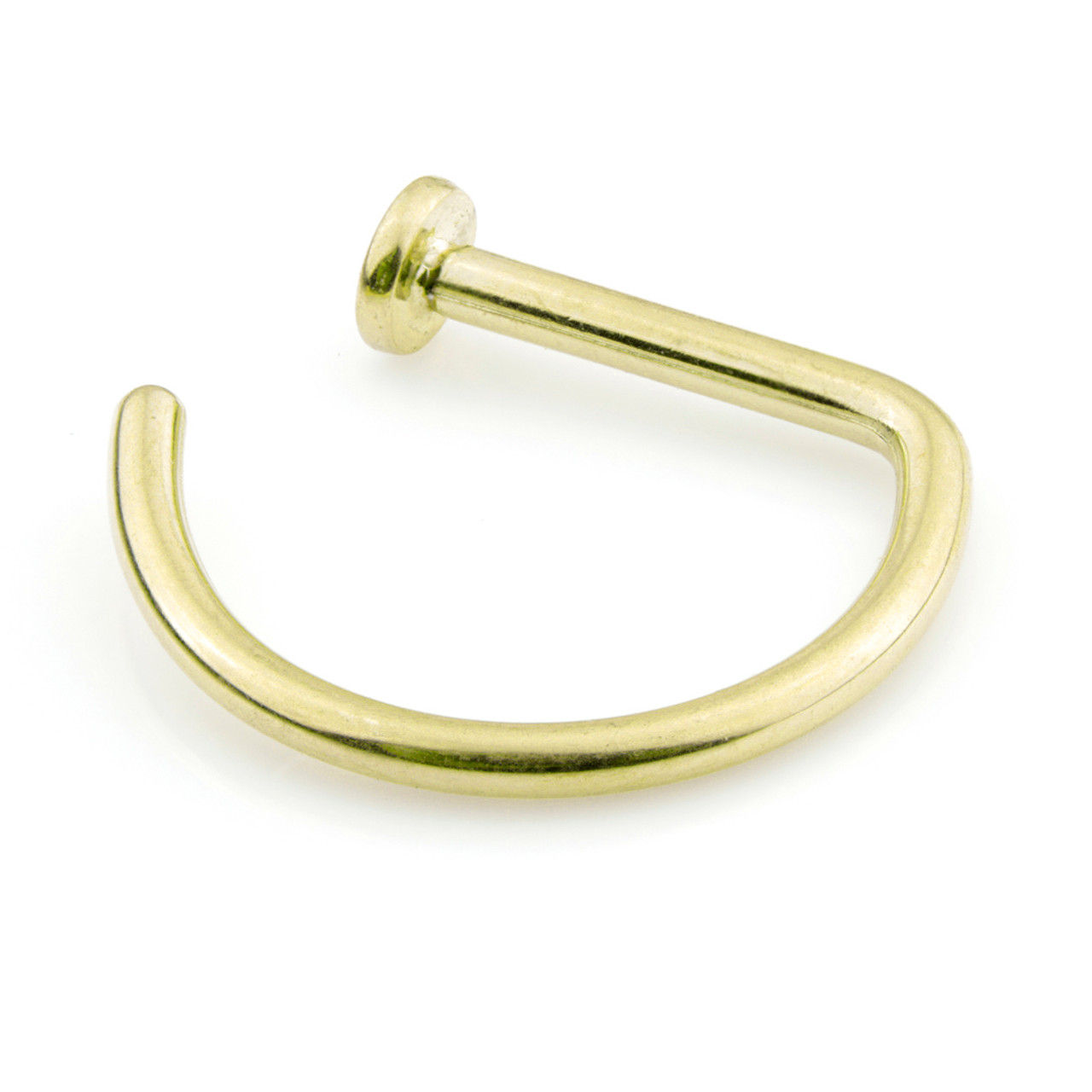 Zircon Gold Ti Open D Nose Ring