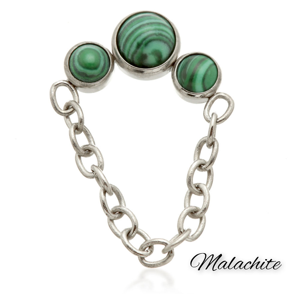 Thumbnail: Triple Bezel Stone with Hanging Chain Internal Thread Attachment