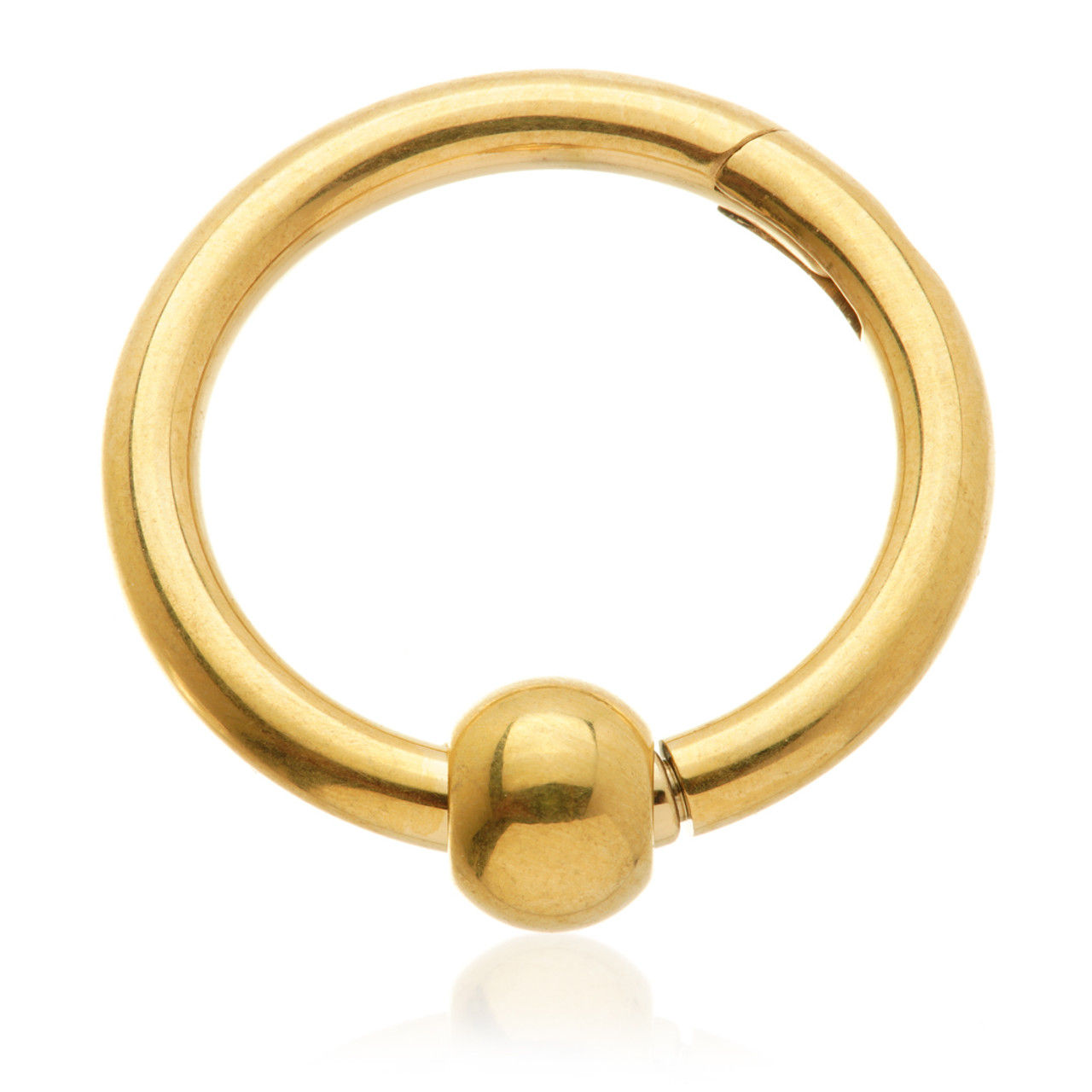 Zircon Gold Titanium Hinged Ring with Ball
