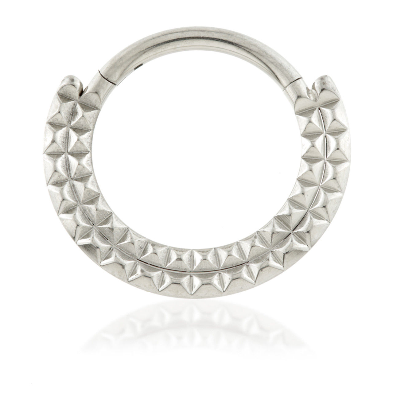 Front Facing Double Square Cut Hinged Ring