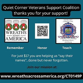 Quiet Corner Veterans Coalition, Wreaths Across America support.