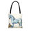 Thumbnail: Elegant Horse on a Light Blue Tote Bag -- Trendy, classic, and eco friendly.