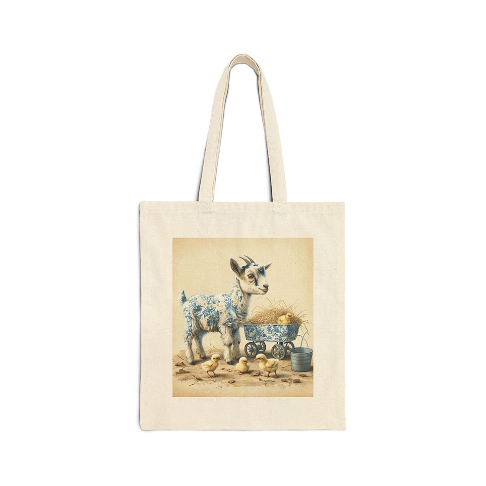 Vintage Farm Animal Tote Bag - Baby Goat Design for Animal Lovers