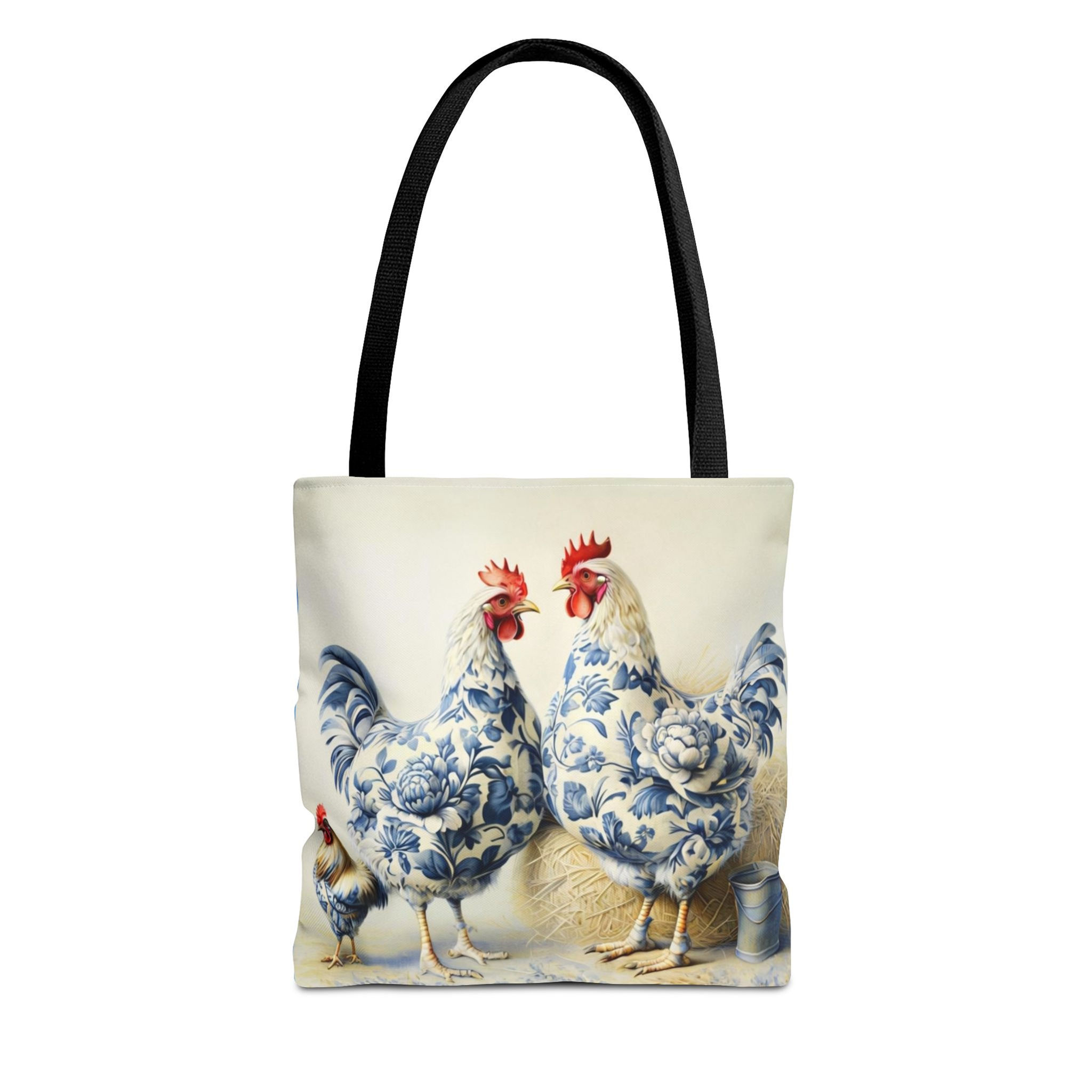 Roosters on a Light Blue Tote Bag - Eco friendly, versatile, and trendy.