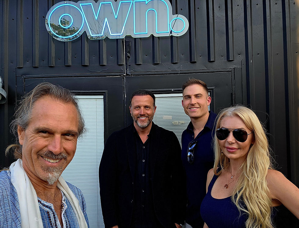 Recording the podcast at OWN HQ