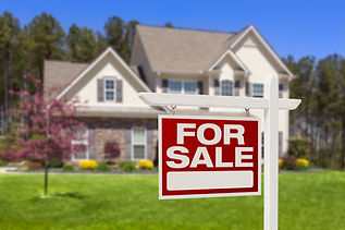 Home For Sale Real Estate Sign and Beautiful New House..jpg