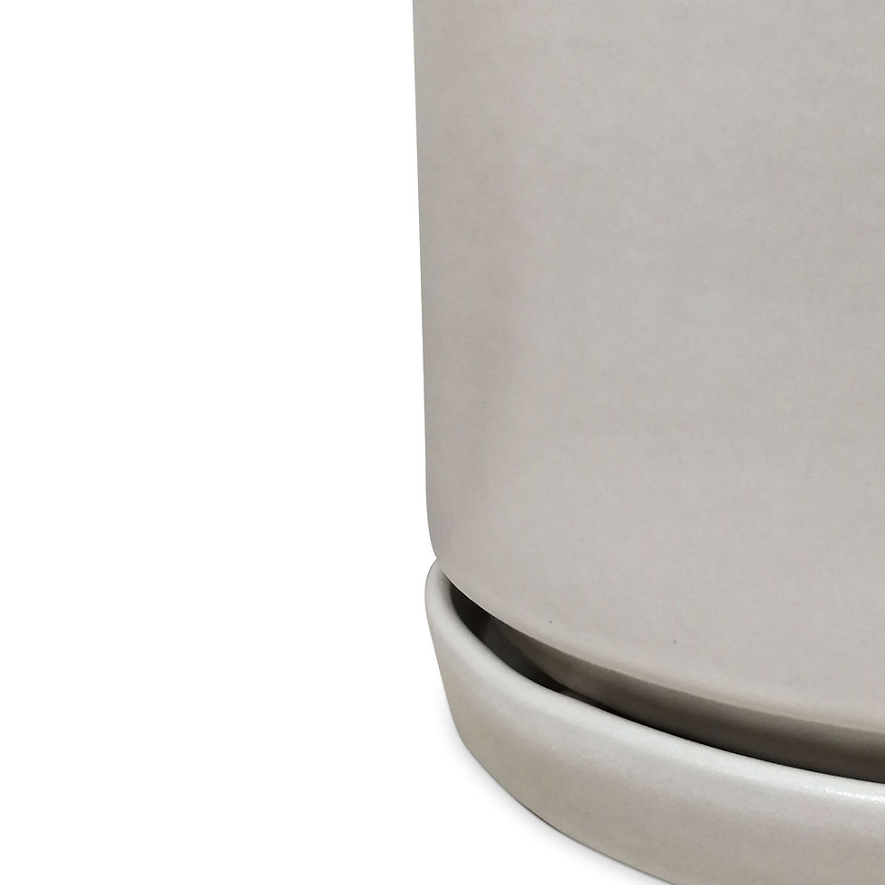 Thumbnail: 12" White Frida Pot & Saucer