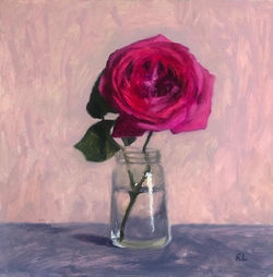 Crimson Rose in a Glass Jar