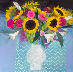 Flowers on Sea Blues