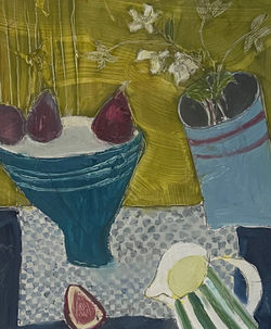 Figs and White Flowers