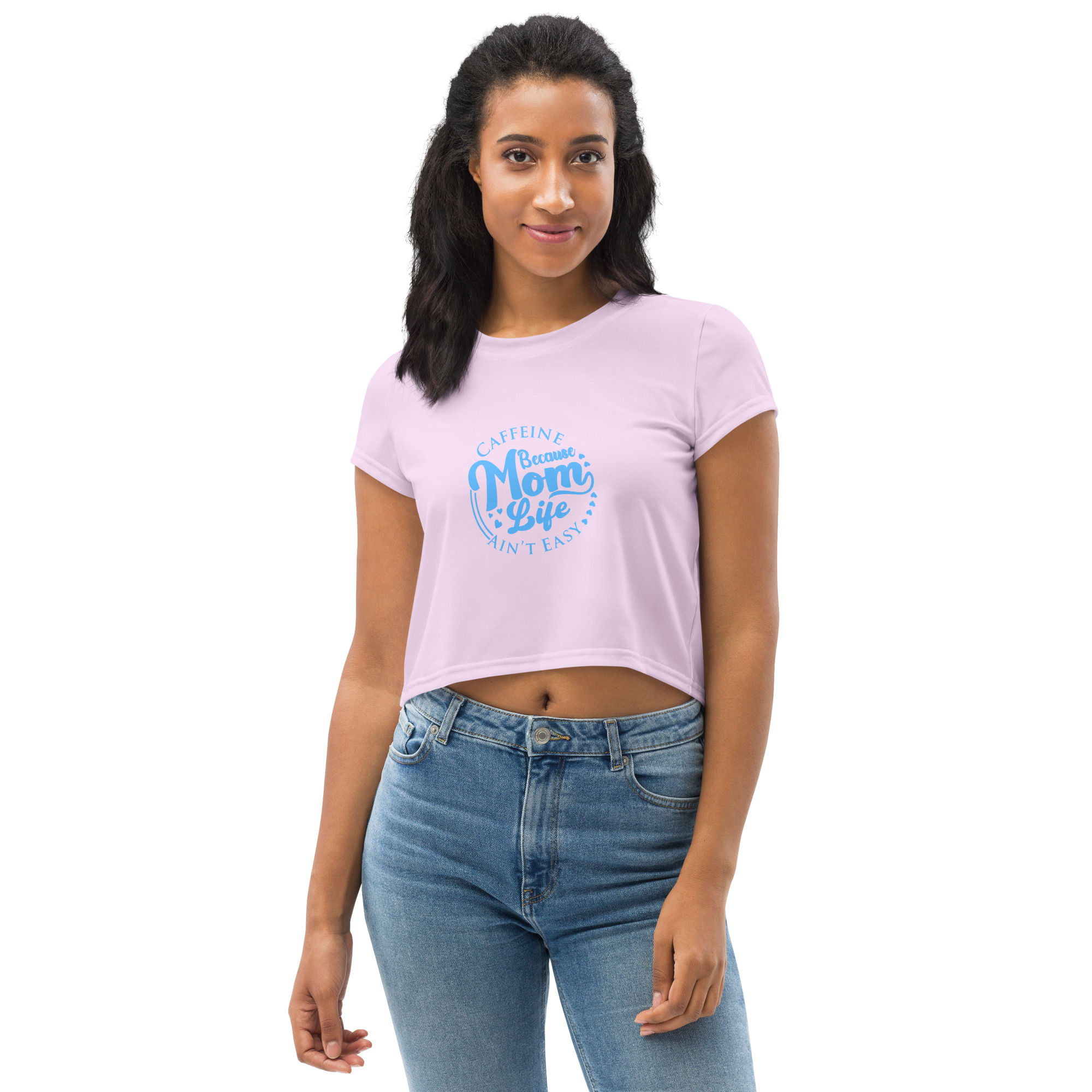 Mom Life Ain't Easy Crop Tee