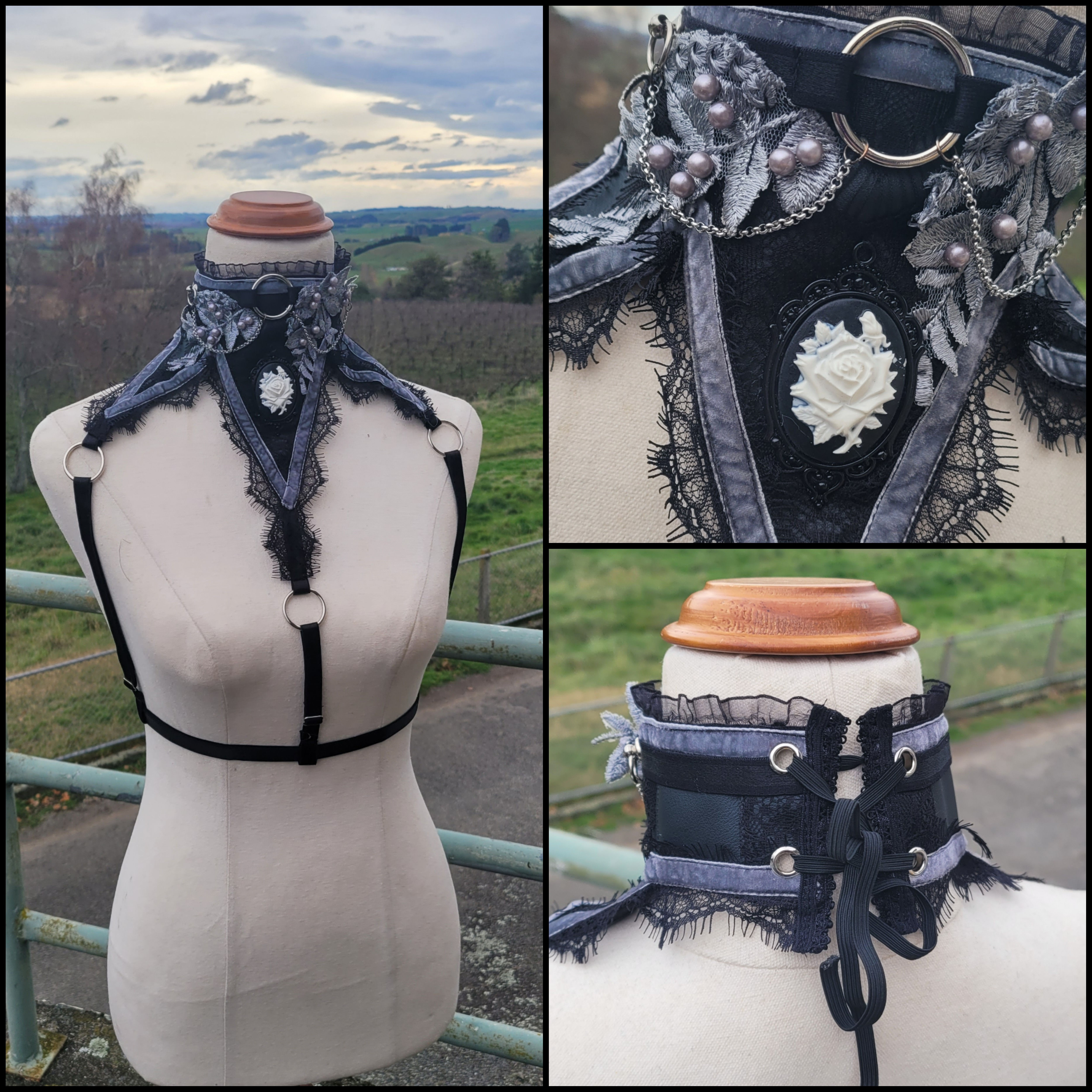 Rose Chokerharness 