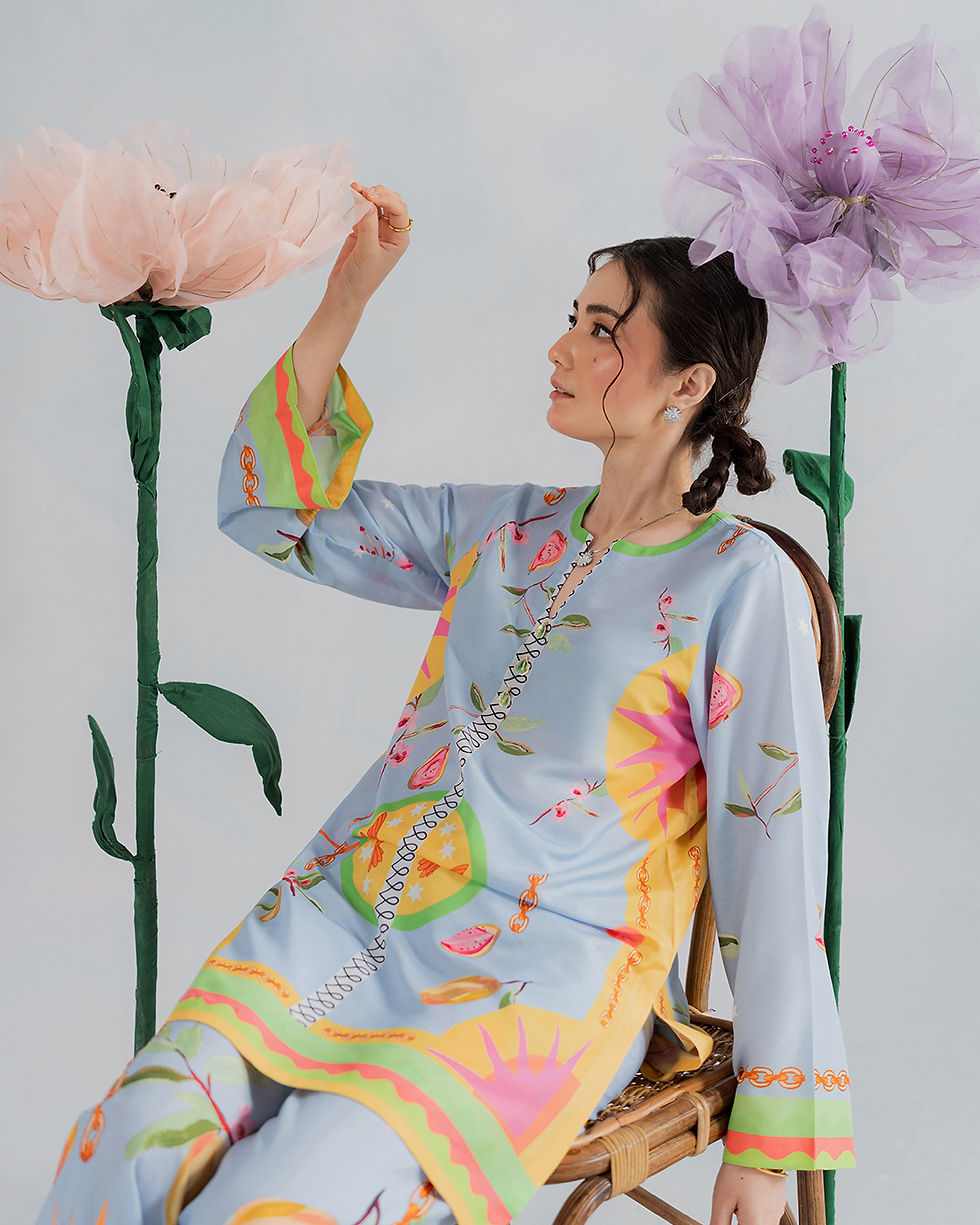 Thumbnail: Amora Luxe Printed Crepe Co-Ord Set